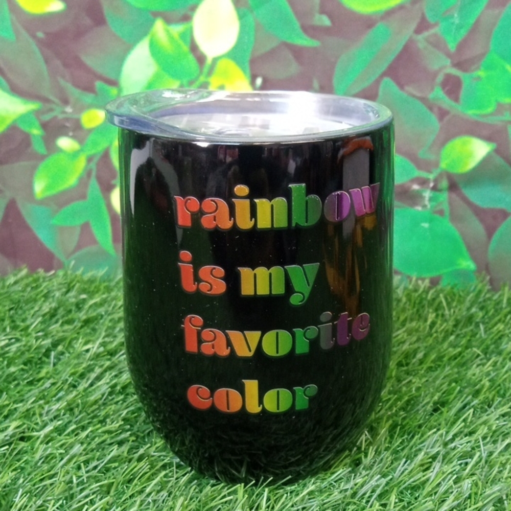 🏠 Black Rainbow Travel Tumbler - Rainbow is My Favorite Color